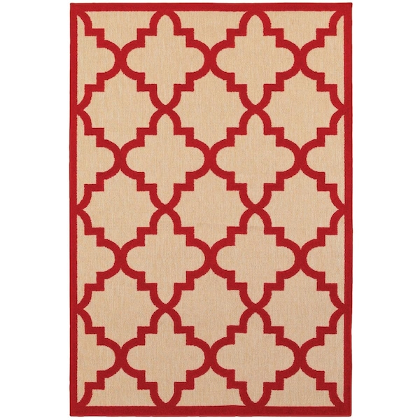 Oriental Weavers Cayman 660R9 6x9 Rectangle - Sand/ Red-Polypropylene C660R9200290ST - main